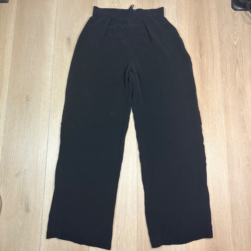 Escada Margaretha Ley Vintage Black‎ Wide Leg Pleated Trousers High Rise Size 36
